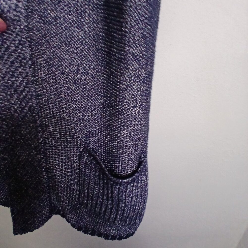 UGC Chico's Navy Blue Metallic Sleeveless Cardigan Sweater Size 3X - Picture 4 of 8